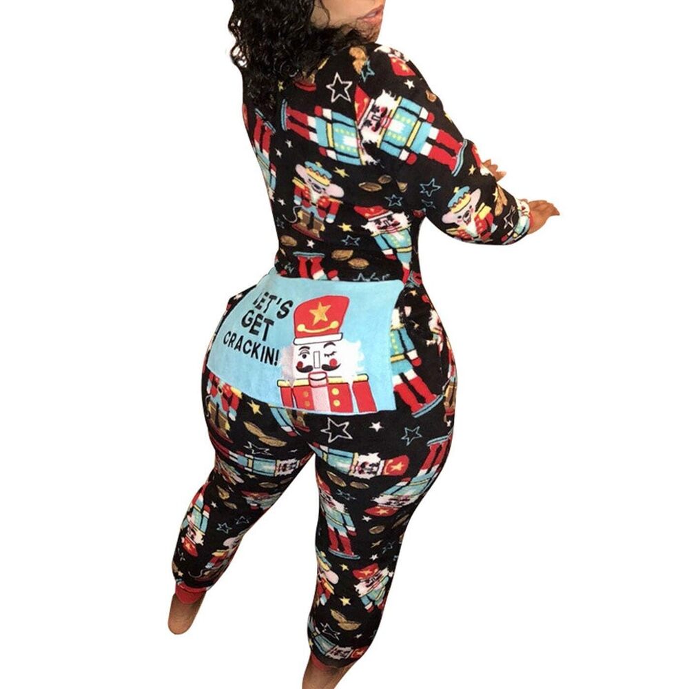1848 Family Ugly Christmas Pajamas, Adult Matching Onesie Jumpsuit View 2